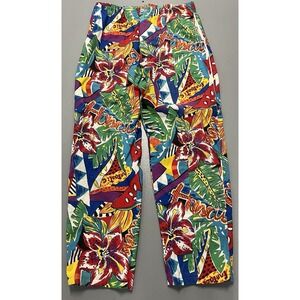 True Vintage 1960's Los Angeles Floral Novelty Pants Size 32 Good Condition